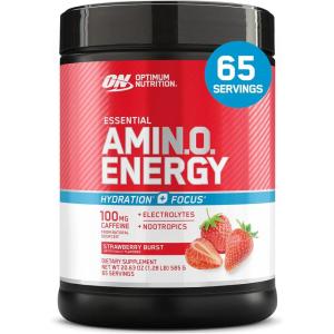 imageOptimum Nutrition Amino Energy Hydration Packets OnTheGo Energy Powder Stick Packs Tangerine Wave 25 CountStrawberry Burst