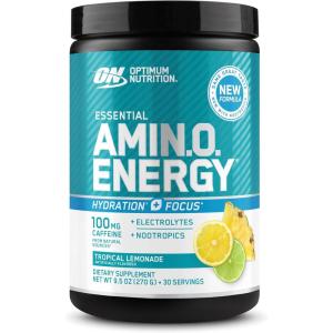 imageOptimum Nutrition Amino Energy Hydration Packets OnTheGo Energy Powder Stick Packs Tangerine Wave 25 CountTropical Lemonade