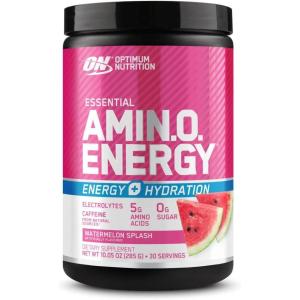 imageOptimum Nutrition Amino Energy Powder Plus Hydration with BCAA Electrolytes and Caffeine Watermelon Splash 30 Servings Packaging May VaryWatermelon Splash