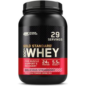 imageOptimum Nutrition New Flavor Gold Standard 100 Whey Protein Powder Cinnamon Roll 2 Pound Pack of 1 Packaging May VaryDelicious Strawberry