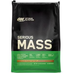 imageOptimum Nutrition Serious Mass Weight Gainer Protein Powder Mass Gainer Vitamin C and Zinc for Immune Support Creatine Chocolate Peanut Butter 12 Pound Packaging May VaryChocolate Peanut Butter